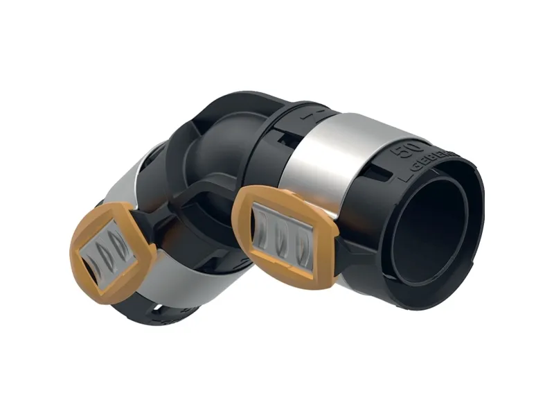 Geberit FlowFit bøjning 45° D:50mm DN40 sort PPSU