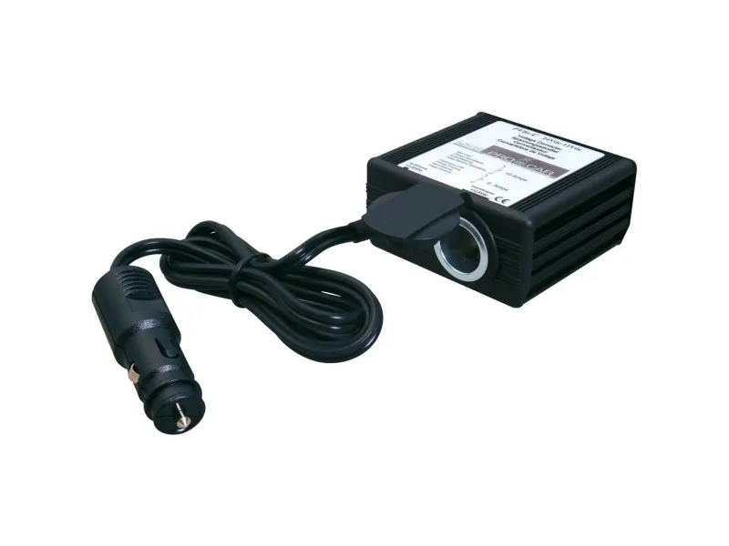 ProCar 68305000 spenningsomformer 72 W, utgang 12 V, drift 24 V, 6 A (10 A kort tid) 90×87×42 mm