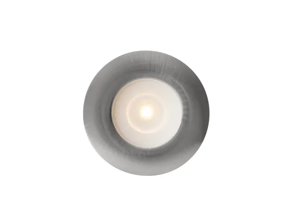 Downlight Thin G2 Børstet stål 3000K, 225lm, 90° spredning, 2,1W, 700mA. Integreret klemrække. Laveste indbygningshøjde 10 mm.