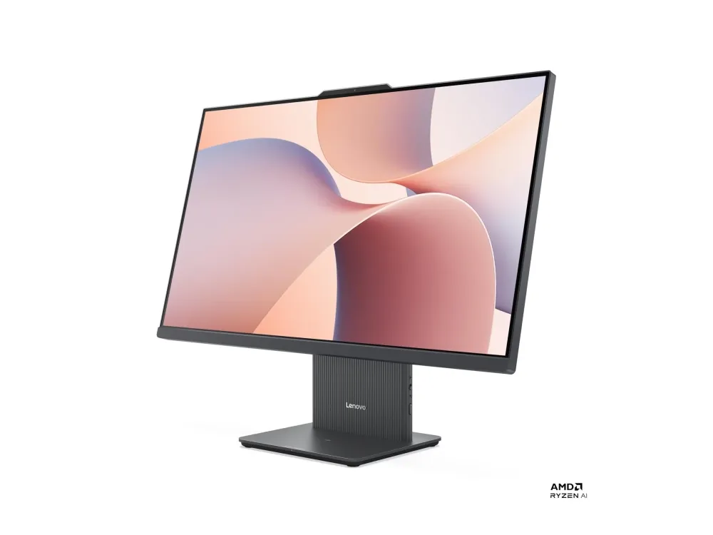 Lenovo IdeaCentre AIO 27AKP10 F0JE - Alt-i-ett med skjermstativ - Ryzen 5 220 / inntil 4.9 GHz - RAM 16 GB - SSD 512 GB - NVMe - Radeon 740M - Bluetooth 5.3, IEEE 802.11ax (Wi-Fi 6) - Win 11 Home - monitor: LED 27 1920 x 1080 (Full HD) - tastatur: Engelsk - lunagrå