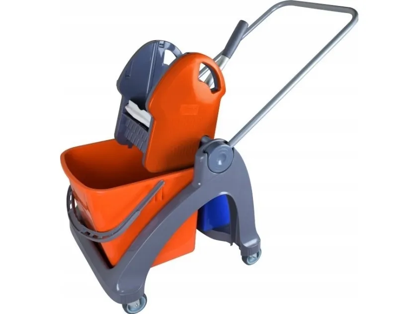 Splast TS-0001 vogn for én bøtte 1x25 l + klemme appelsin-blå