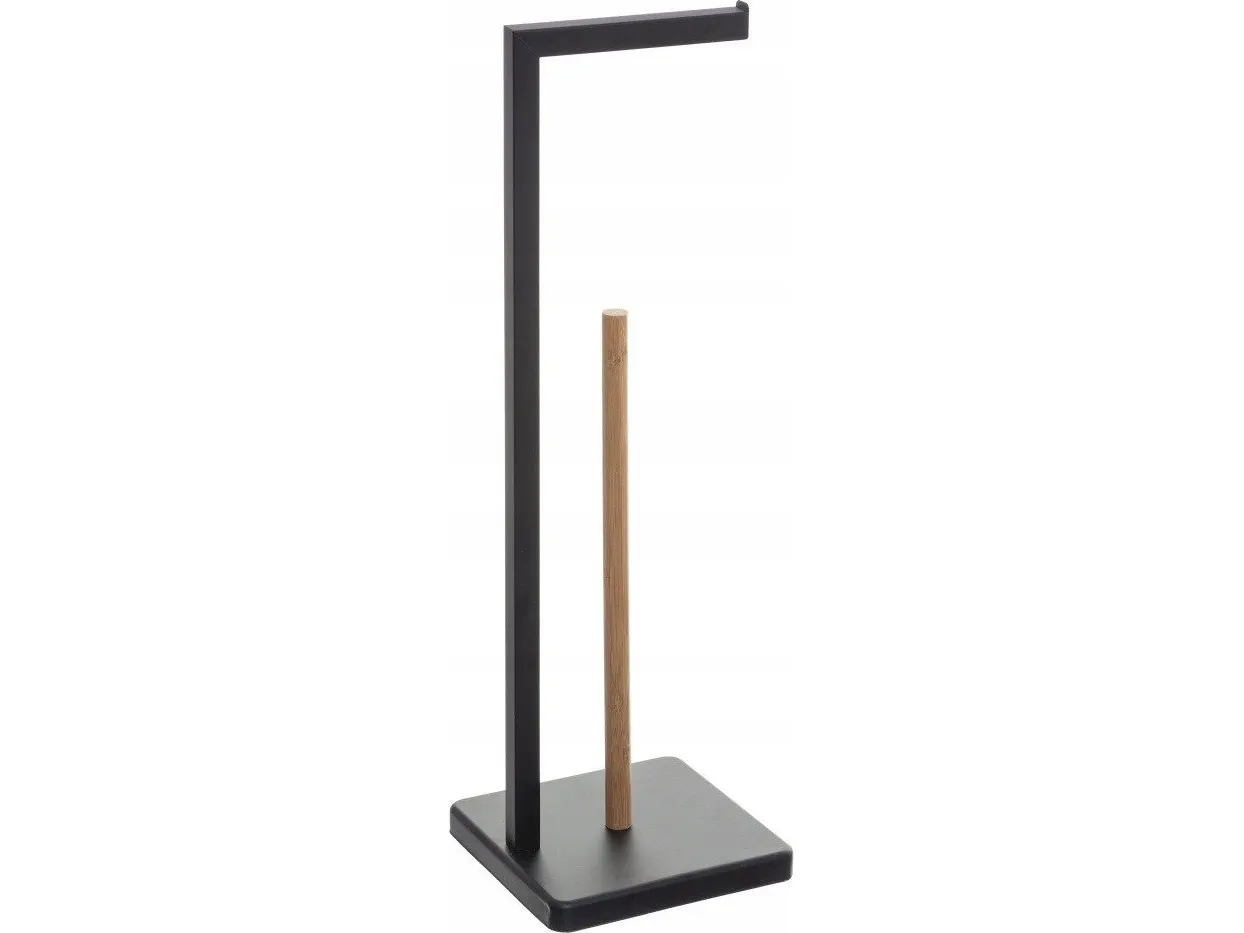 5five toalettpapirholder med reserve NATURELO, metall, farge svart