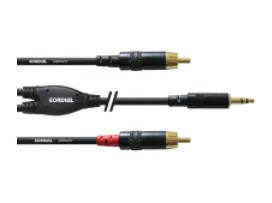 Cordial signalkabel, 3,5 mm til 2 x RCA, 1,5 m