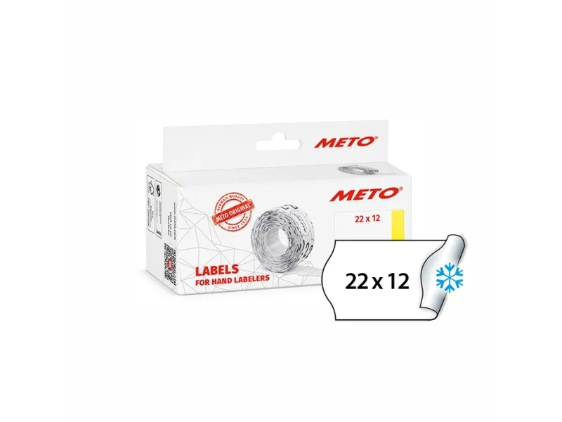 Prisetiket, Meto, Køl/Frys 22x12mm hvid, pakke a 6 stk