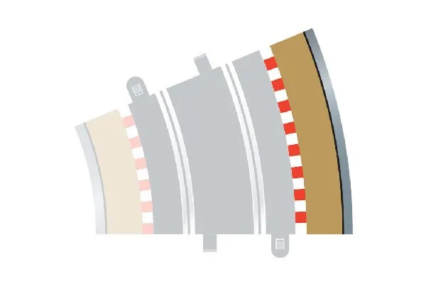 Racerbane 3 ytre hjørner og sperringer (for C8204)