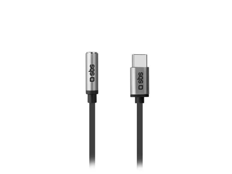 SBS TEADAPTJACKTYCK, Sort, USB C, 3.5mm, 0,15 m, Hankjønn, Hunkjønn