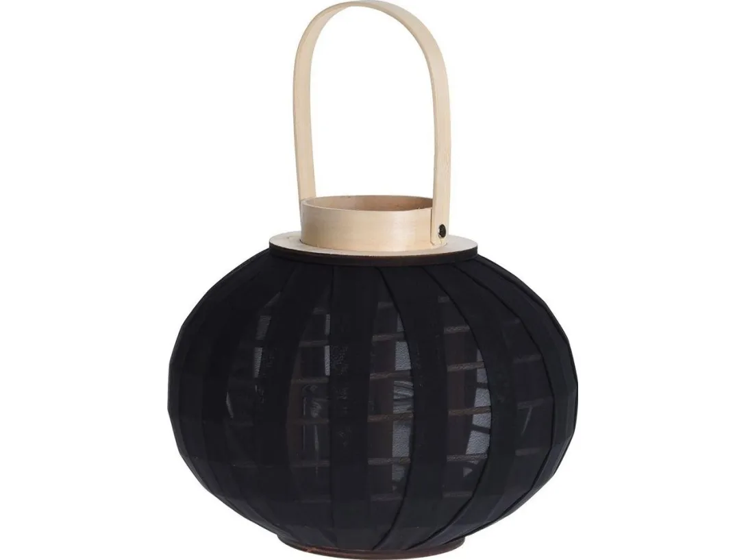 Home Styling Collection lanterne med glassinnsats, svart, 22x24 cm