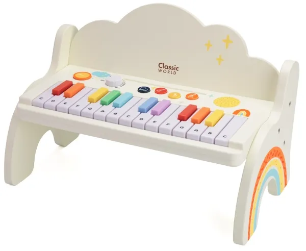 Classic World regnbuebarnpiano med lys (fra 3 år)