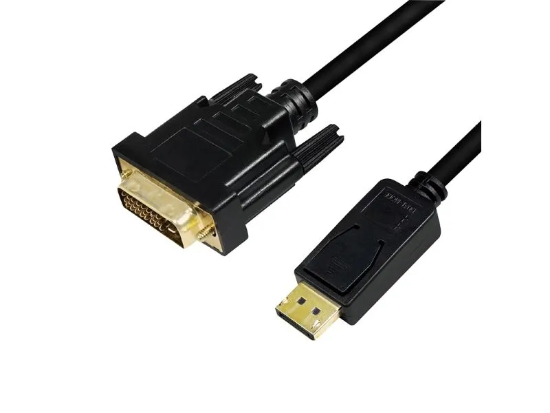 LogiLink CV0133, 5 m, DisplayPort, DVI, Hankjønn, Hankjønn, Rett
