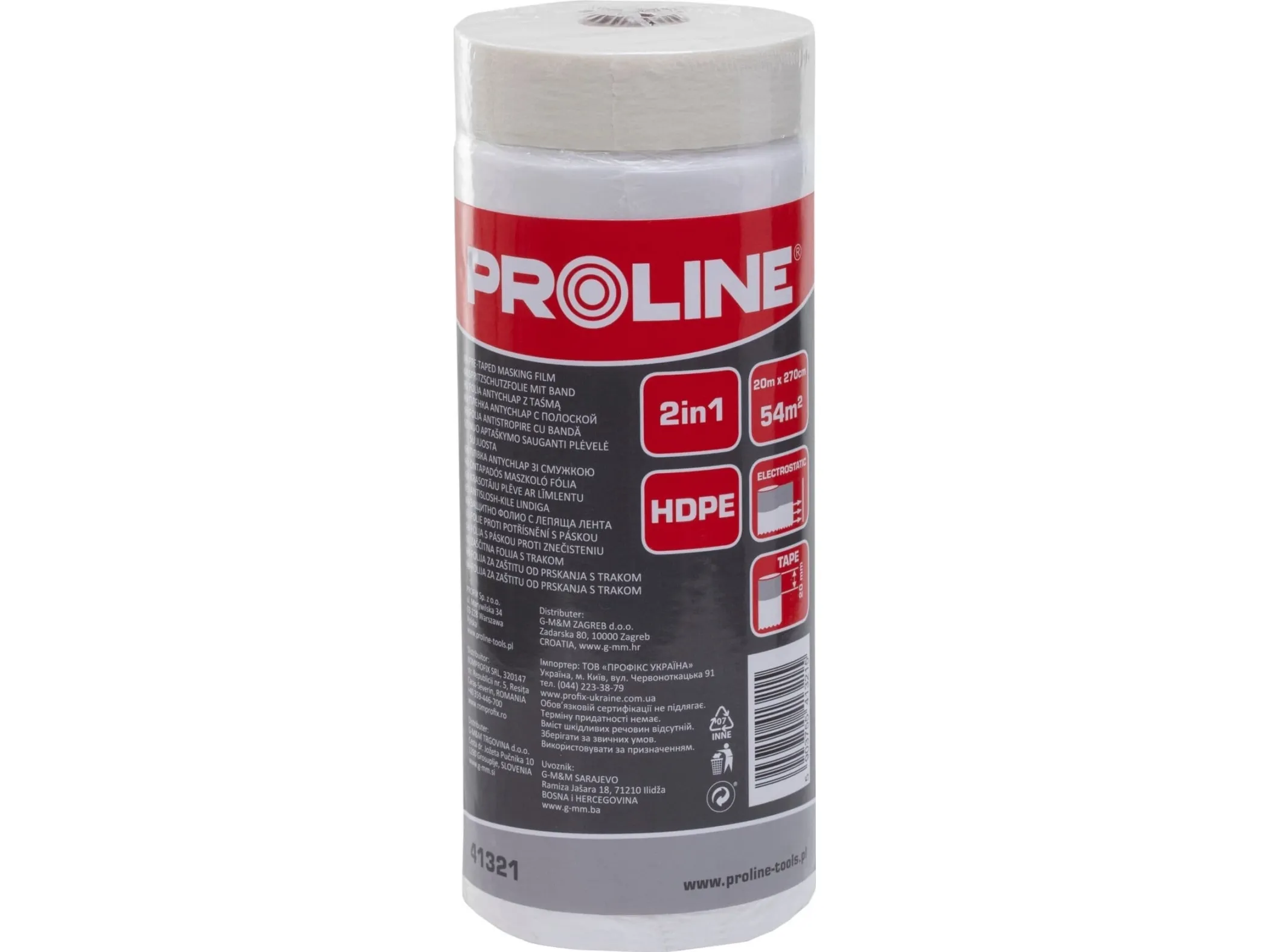Pro-Line malefolie anti-sprut med malertape, 33 m x 55 cm, PROLINE