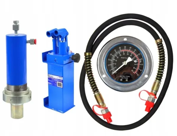 Pressesett 30T hurtig pumpe, sylinder og manometer (1)