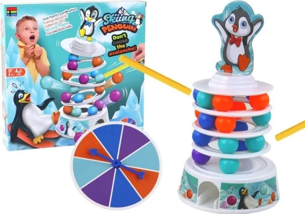 LeanToys pingvin ballspill sklie tårn små kuler