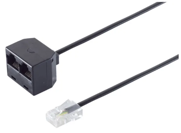 S/CONN maximum connectivity 71231-, 0,1 m, RJ-11, 2 x RJ-11, Sort, Hankjønn, Hunkjønn