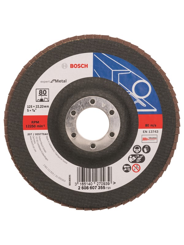 Bosch Lamellslipeskive X551, Expert for metall D= 125 mm; G= 80, skrå