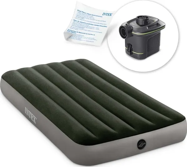 Intex Prestige dunet luftmadrass med batteripumpe 99x191x25 cm