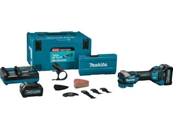 Makita TM001GD201 multiverktøy 40 V, 2 x batteri 2.5 Ah + tilbehør