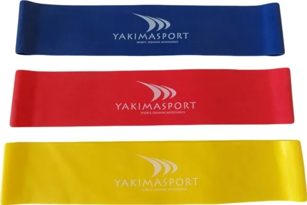 YakimaSport mini band, ulike motstandsnivåer, fargerikt sett 3 stk.