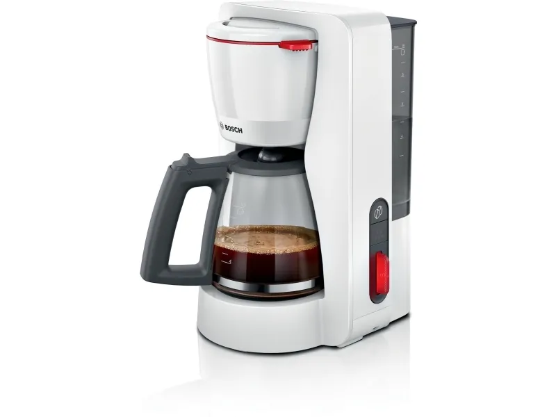 Bosch TKA3M131, Kaffebrygger (drypp), 1,25 l, Malt kaffe, Hvit