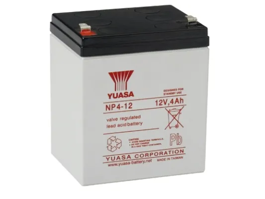 Yuasa NP4-12, 12 V, Hvit, Forseglet blysyre (VRLA), 4000 mAh, 1,67 kg