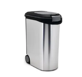 Curver Metallic, Oppbevaringsbeholder for mat til kjæledyr, Plast, Sort, Grå, Monokromatisk, Frittstående, 54 l