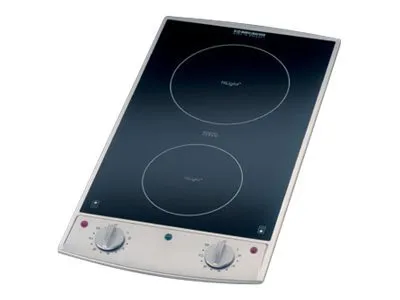 Rommelsbacher EBC 3075/E - Keramisk komfyrtopp - 2 plater - Nisje - bredde: 27 cm - dybde: 50 cm - med pynt av rustfritt stål - svart