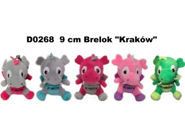Nøkkelring drage Cracow 9 cm mix