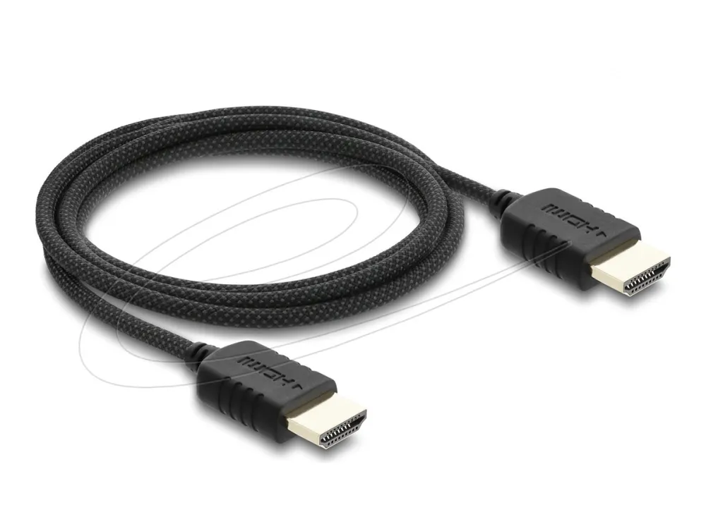 Delock - High Speed - HDMI-kabel - HDMI hann til HDMI hann - 2 m - tredobbeltskjermet koaksial - svart - 8 K 60 Hz (7680 x 4320) støtte, 5 K 120 Hz (5120 x 2880) støtte, 4 K 240 Hz (3840 x 2160) støtte, eARC, båndbredde på 48 Gbps