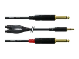 Cordial CFY 1.5 WPP, 2 x 6.35mm, Hankjønn, 3.5mm, Hankjønn, 1,5 m, Sort