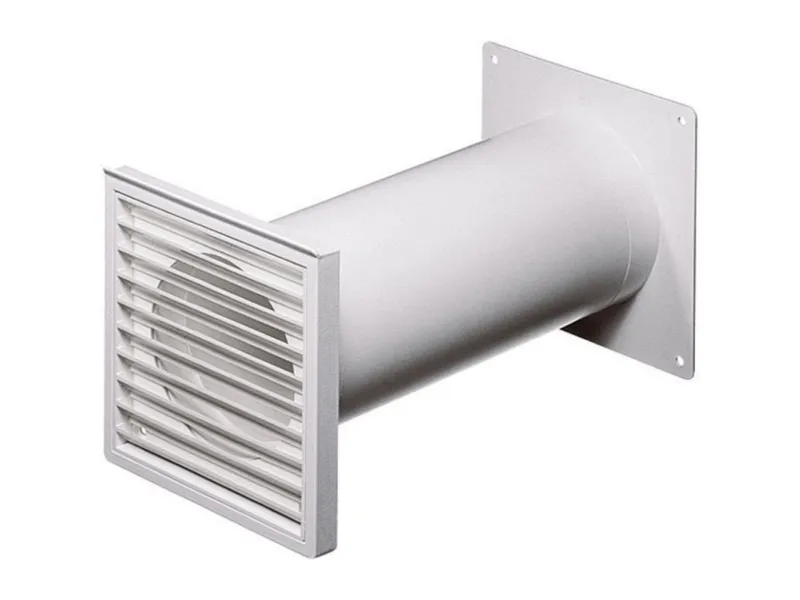 Wallair N37824 rundrørs ventilasjonssystem 100 plast (Ø x L) 10 cm x 48 cm hvit