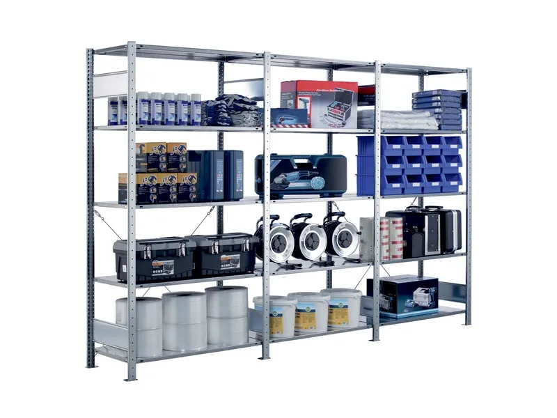 Følgesektion Boltless lagerreol, rygkryds 2500x750x500 150 kg/hylde
