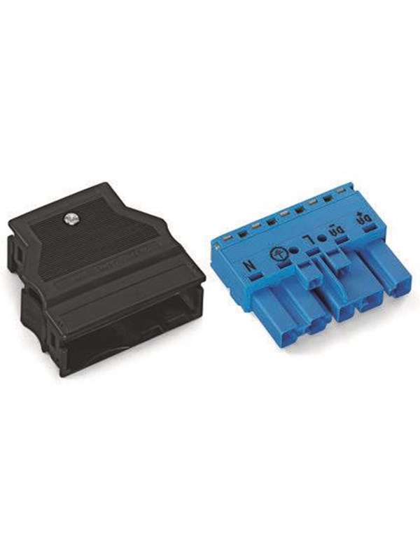 Winsta Plug with strain relief housing 5-pole blue