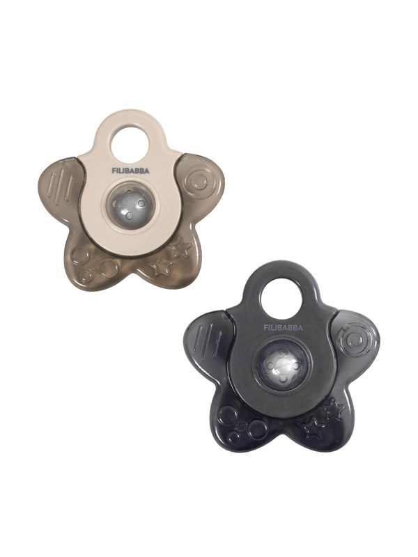 Filibabba Teether - Cooling star 2-pack grey mix
