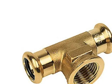 T-stykke 22x3/4x22 mm - med indvendig gevind. Cu press. M og V bakker