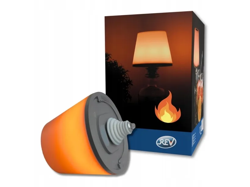 Bordlampe REV LED flaslampe med batteri Lamprusco Flame varm hvit