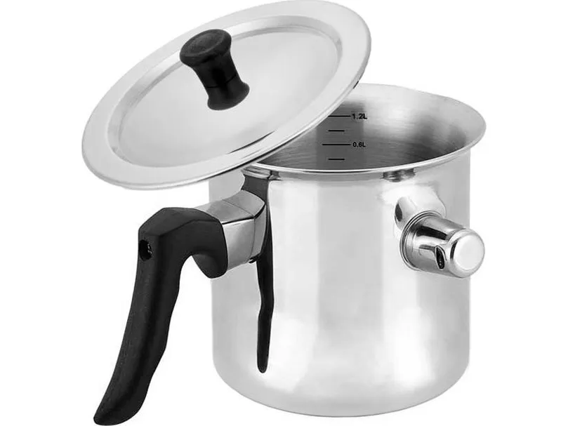 King Hoff kjele/melkegryte med lokk 1,5 l, „Kinghoff“ stål