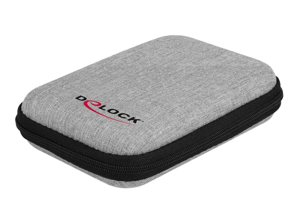 Delock Protection Bag - Beskyttelsesboks for harddisk - kapasitet: 1 harddiskstasjon (2,5) - grå, svart