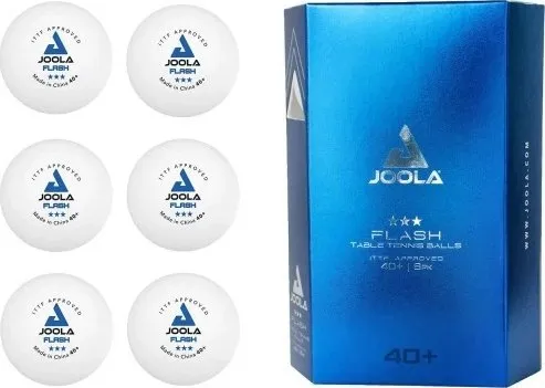 Joola bordtennisballer Ping Pong Flash 40+ sett med 6 stk. hvite