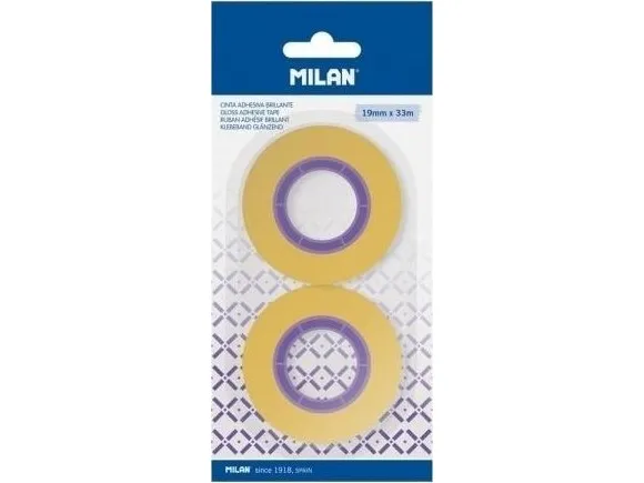 Gjennomsiktig tape 19 mm x 33 m, 2 stk MILAN