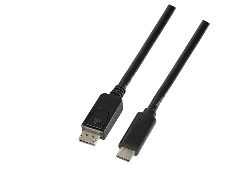LogiLink UA0336, 3 m, USB Type-C, DisplayPort, Hankjønn, Hankjønn, Rett