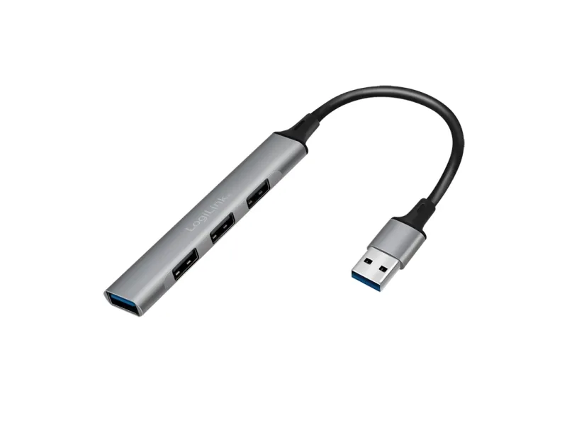 LogiLink UA0391 - USB 3.0/2.0 4-Port Hub Aluminium 4xA slim USB-A-Kabel - Kabel