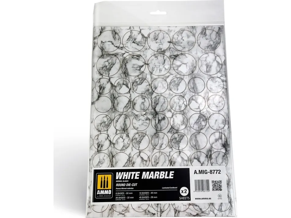 Vallejo Ammo: Hvit marmor – rund utstanset (2)