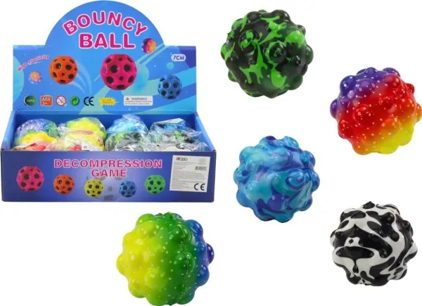 LeanToys eltehoppball med nagler, fargerik, 6,5 cm