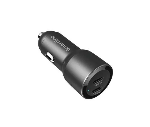 Billader 2xUSB-C PD 12V sort