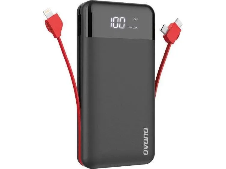 Dudao K1Pro powerbank 20000mAh 15Watt 4xcables sort