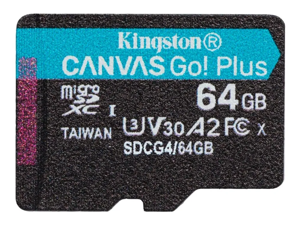 Kingston Canvas Go! Plus - Flashminnekort - 64 GB - A2 / Video Class V30 / UHS-I U3 / Class10 - microSDXC UHS-I