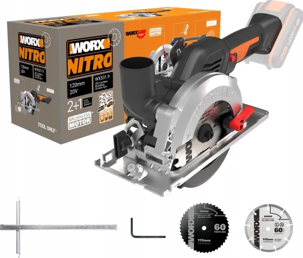 Skivemassasje-/rundsagblad Worx WX531.9 500 W 20 V 120 mm