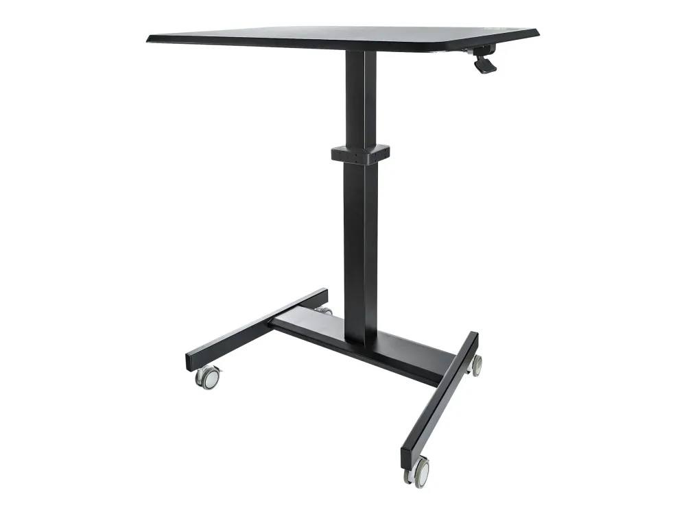 Startech Mobile Standing Desk, Portable Sit Stand Ergonomic Height Adjustable Cart on Wheels, Rolling Computer/Laptop Workstation Table with Locking One-Touch Lift for Teacher/Student - Mobile Sit Stand Desk (STSCART2) - Sitte-/ståpult - mobil - elektrisk høydejustering - svart - svart sokkel
