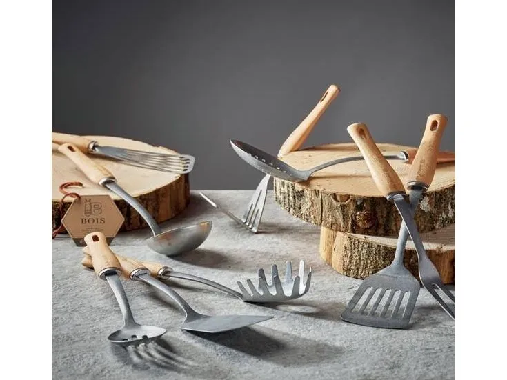 de Buyer 2701.07, Stekespade, Grå, Rustfritt stål, Tre, 80 mm, 300 mm, 70 g