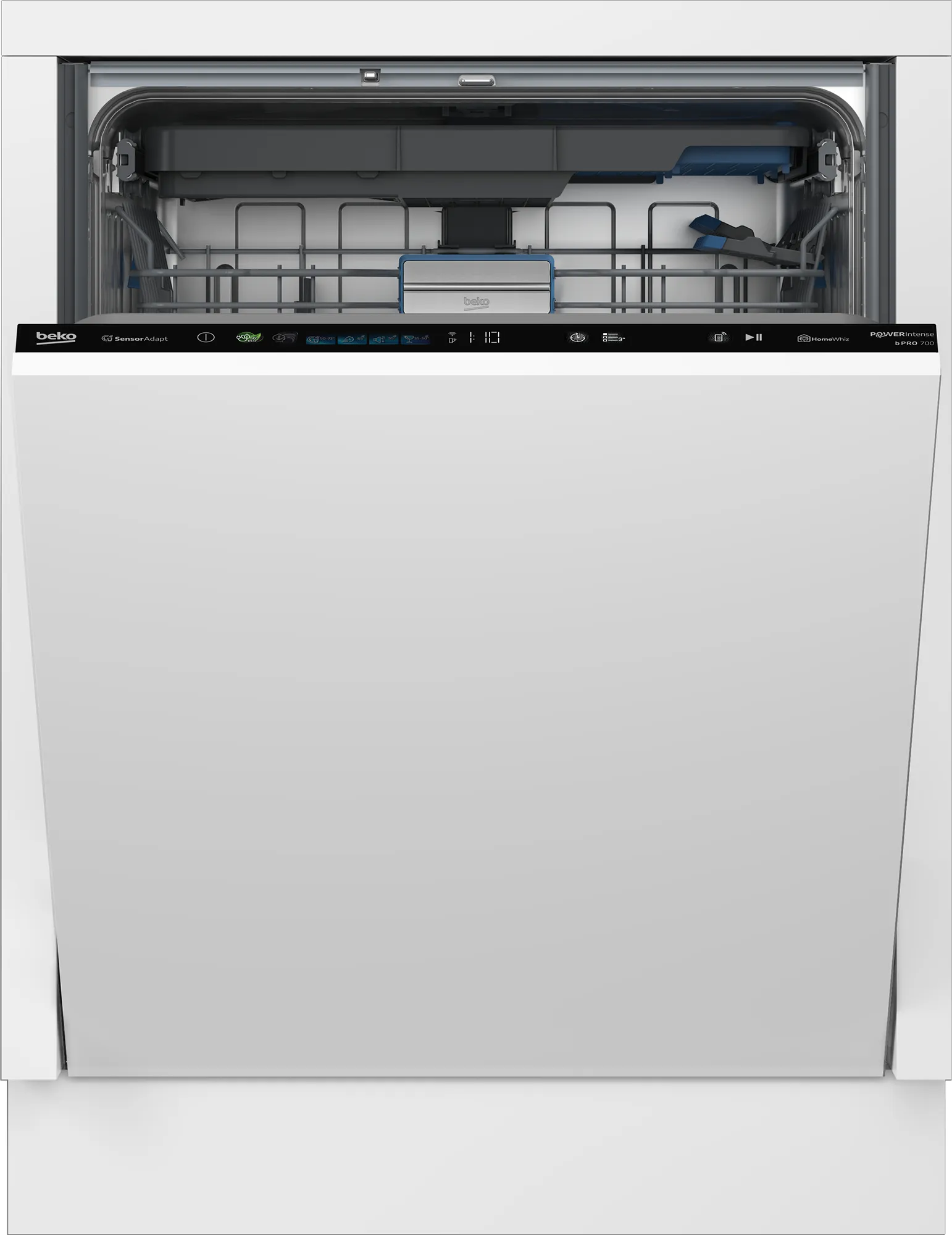 Beko BDIN4S560WP, Fullstendig innebygget, Full størrelse (60 cm), Svart, Berøringskontroll, LED, 2 kurver