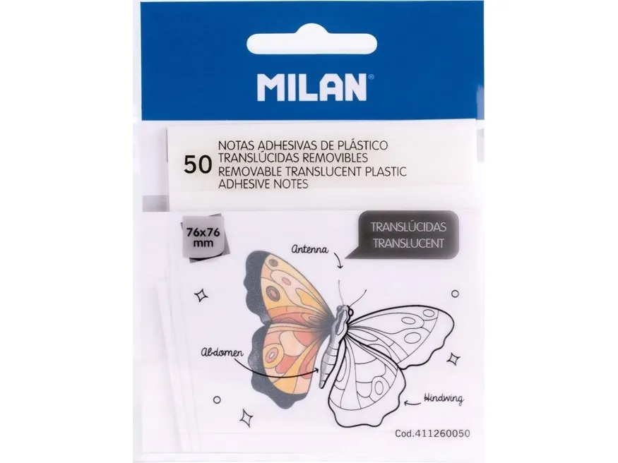 Milan selvklebende notatlapper 76x76/50K clear
